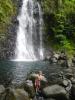 Nicky at one of the waterfalls on Taveuni