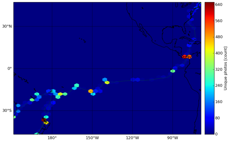 Hexbin plot with map